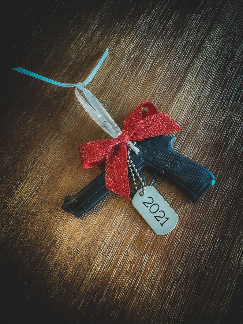 2023 Black Handgun Christmas Ornament, Gifts for Him, Gift for Dad