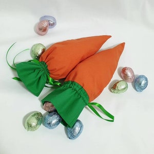 Sacs cadeaux de Pâques, sac de friandises aux carottes, panier de Pâques en tissu, emballage cadeau réutilisable, sacs de fête pour enfants, panier de chasse aux œufs, petit sac à cordon