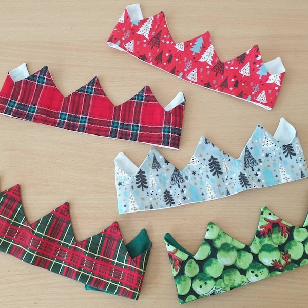 Fabric Christmas Crown, Eco Friendly Cracker Fillers Adult, christmas cracker hats, reusable cracker crowns, joke gifts for christmas