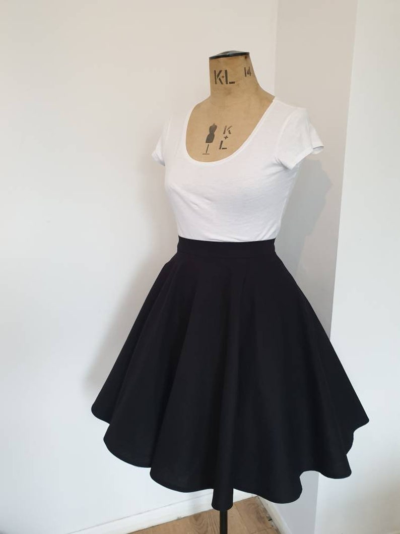 Cotton skater skirt with pockets custom full circle skirt image 1