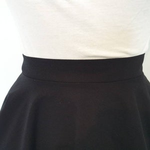 Black circle skirt, skater skirt with pockets, dark academia clothing, high waisted skirt, capsule wardrobe, plus size clothing, midi skirt image 8