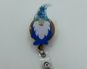 Winter Gnome Acrylic Badge Reel