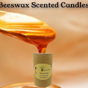 Oak Candles Honey Scented Pillar Candle - Medium, 100% Natural Beeswax
