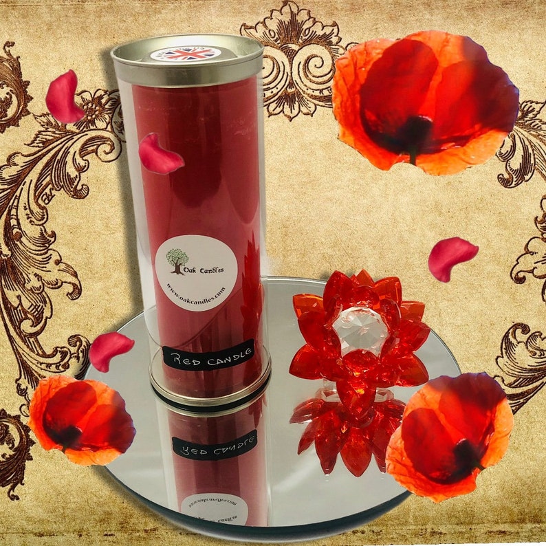 Red Pillar Candle Paraffin Wax Non Toxic Non Scent Etsy