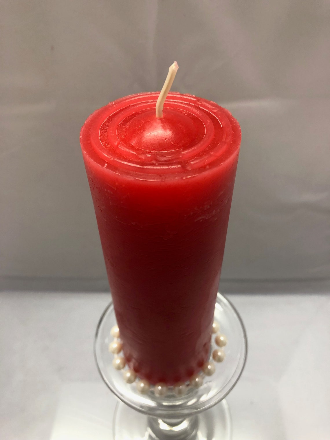 Red Pillar Candle Paraffin Wax Non Toxic Non Scent Etsy