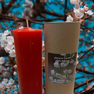 Large pillar scent candle Jasmine