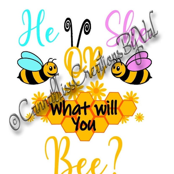 Él o ella ¿Qué vas a abeja? archivo de corte svg