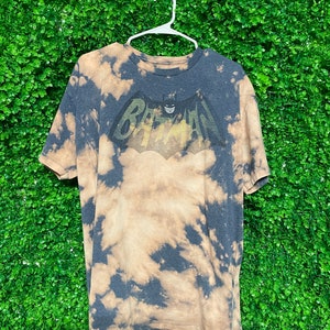 Koszulka Vintage Acid Wash Batman Cartoon, męska, duża, przerobiona, wyprodukowana w USA, Tie Dye, M132