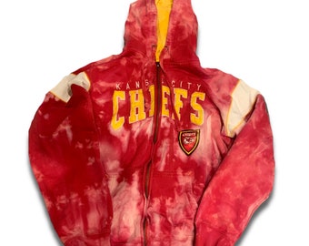 Sweat à capuche délavé à l&#39;acide Kansas City Chiefs, homme adulte XL, football NFL, fabriqué aux États-Unis - C09
