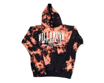 Acid Wash Villanova Wildcats Hoodie, Youth XL, Vêtements retravaillés, Made in USA, Vêtements universitaires, Peut être recadré A97