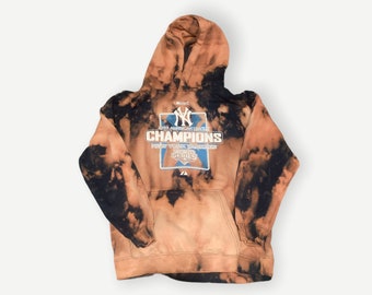 Kids** vintage Acid Wash Yankees 2009 AL Champions Hoodie, Youth Medium, Retravaillé vintage, A21