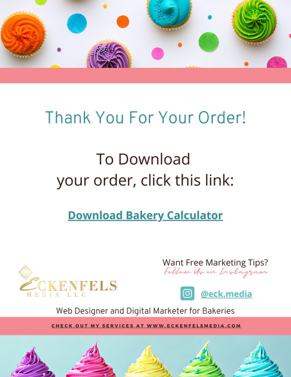 Bakery Calculator Recipe Calculator Cake Pricing - Etsy