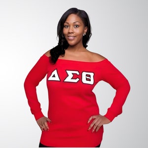 Off the Shoulder Delta Sigma Theta Sweatshirt Etsy