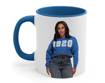 Custom Portrait Zeta Phi Beta ZPB Soror Coffee Mug, Mug for Zeta Phi Beta Soror, ZPB Gift, Zeta Phi Beta Gift