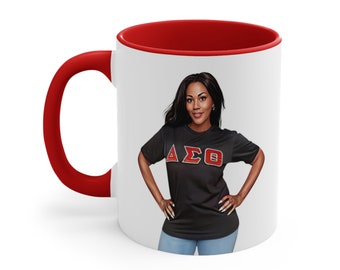 Custom Portrait Delta Theta Sigma DST Soror Coffee Mug, Mug for Delta Sigma Theta Soror, DST Gift, Delta Sigma Theta Gift