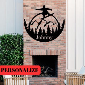 Snowboarder Metal Wall Art, Personalized Custom Snowboarding Name Sign, Perfect Gift for Snowboard Lovers and Winter Sports Enthusiasts