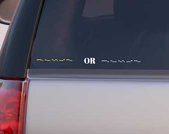 Subtle 86/47 Anti-Trump Morse Code Sticker: Clear Political Decal