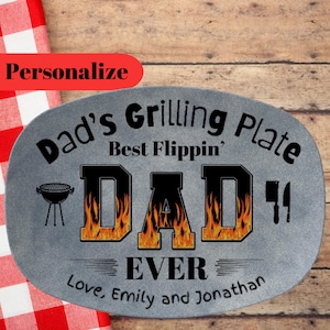 Custom Grilling Plate, Dad Gifts, Personalized Grill Dish, Dad Gift from Kids, Grill Master, Custom Platter, Gift for Grandpa