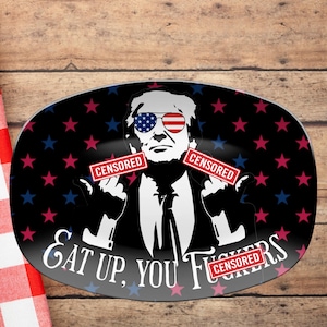 Trump Gifts, Republican BBQ Platter, Funny Donald Holiday Serving Tray, Offensive Party Tray, Adult Humor Dish Gift