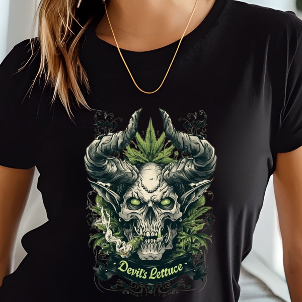 Devil's Lettuce T-shirt - Funny Weed Shirt for Cannabis Enthusiasts - 420 Fashion and Stoner Gift - Ganja Top - Weed Gift for Him