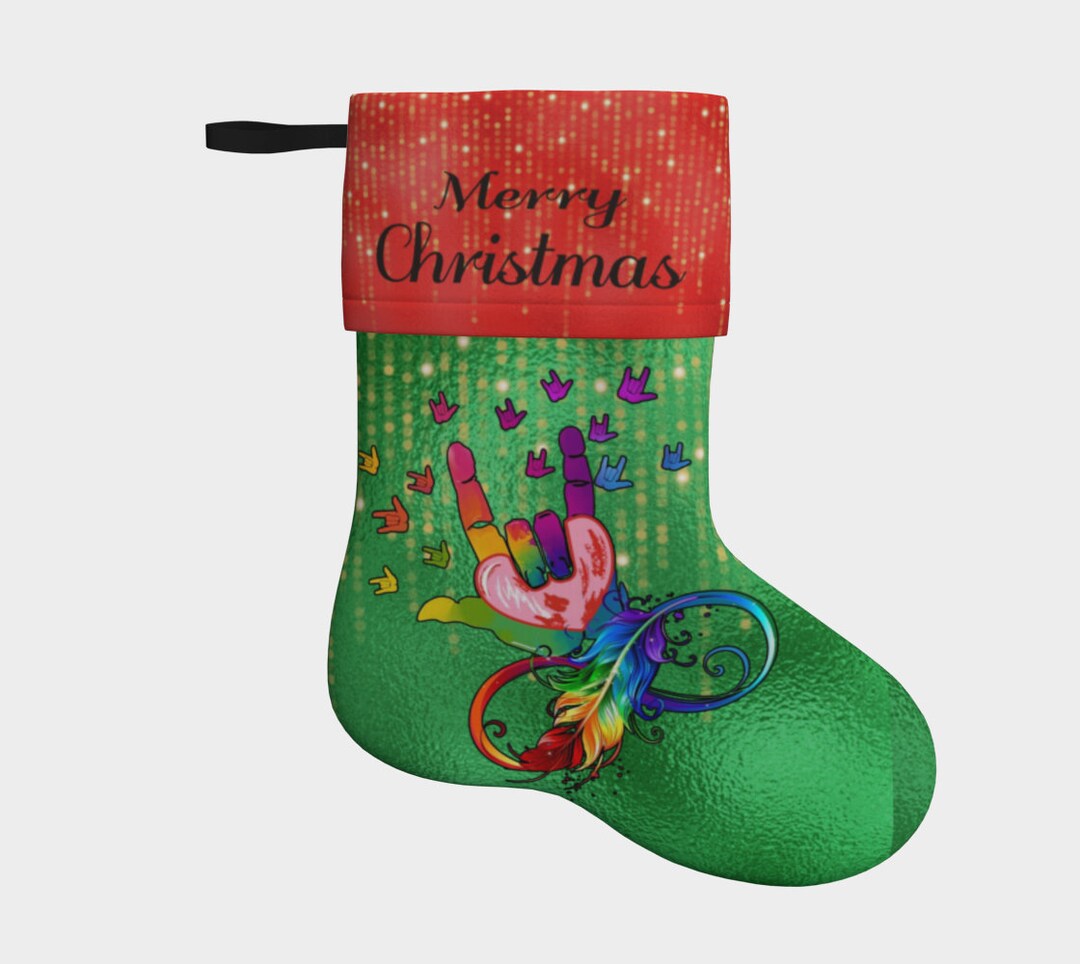 ASL Christmas Stocking Personalized Sign Language Gift Asl I Etsy