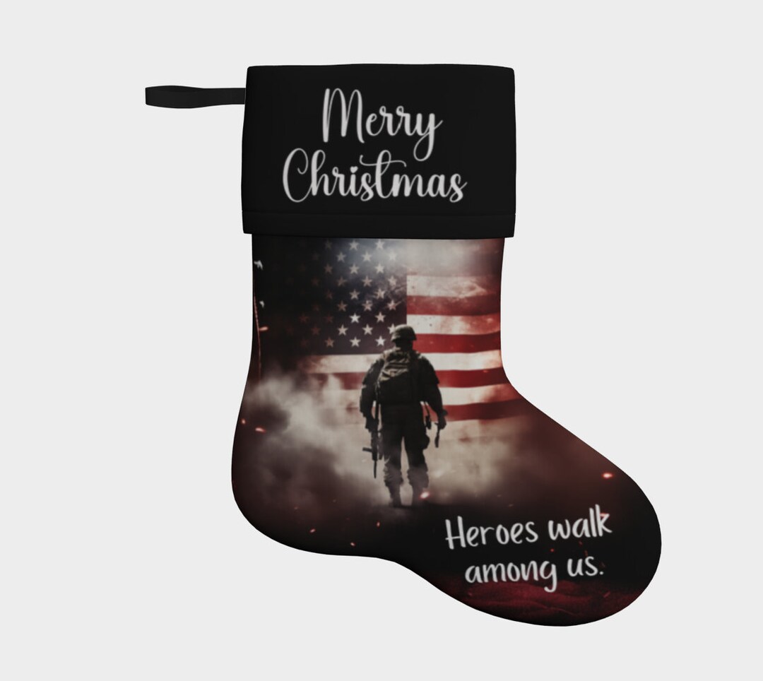 Veterans Christmas Stocking Personalized Heroes Xmas Sock Etsy