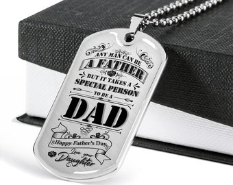 Daughter to Dad Dog Tag Necklace 