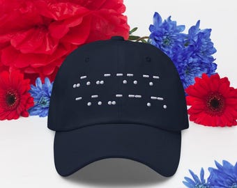 Secret Morse Code Hat: Anti-Trump Embroidery Cap