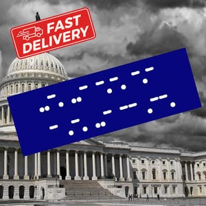 Morse Code Anti-Trump Bumper Sticker: Funny Political Car Decal