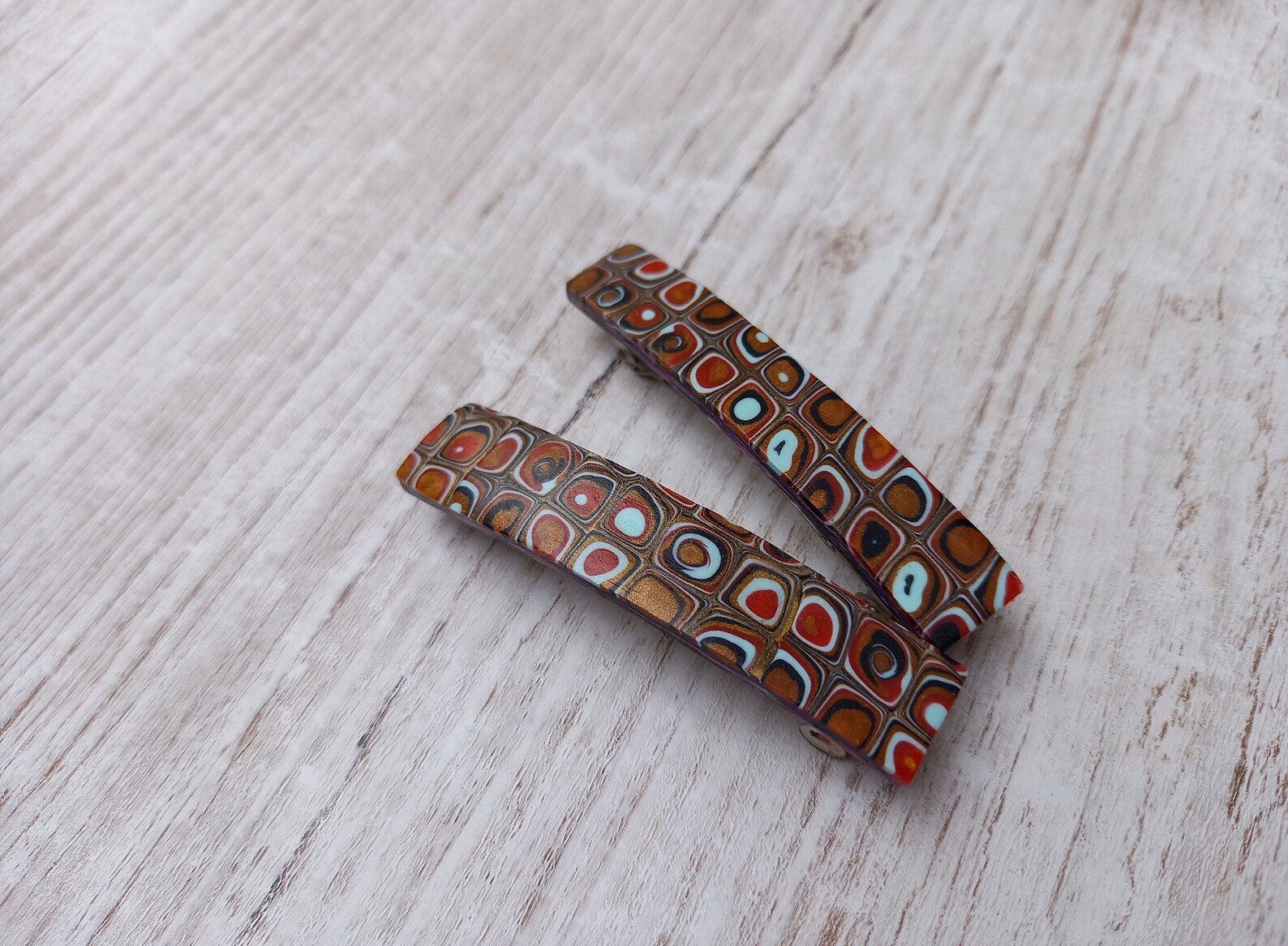 60mm Handmade Polymer Clay Barrettes Small Hair Clip Etsy
