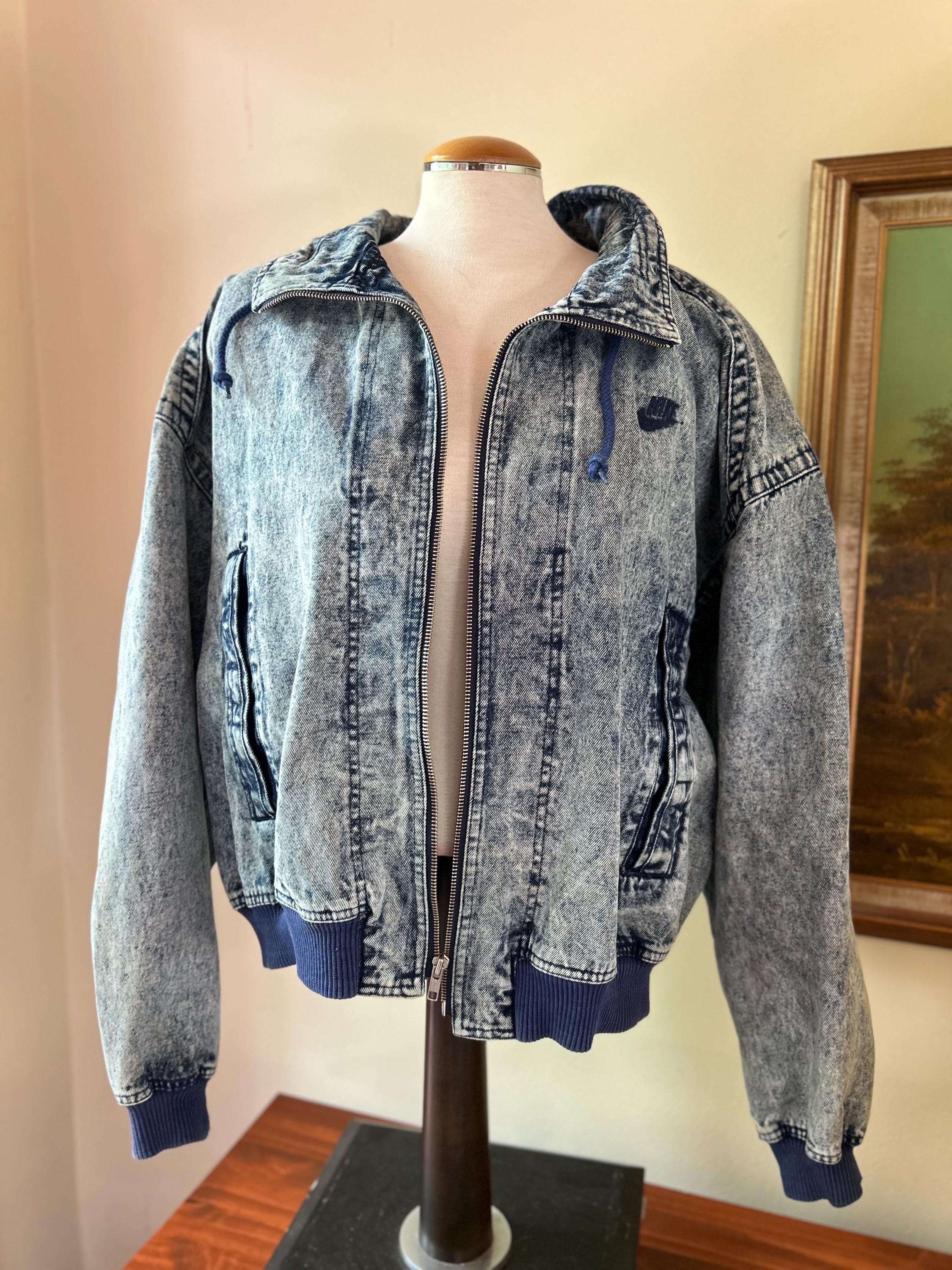 Vintage Nike Denim Jean Denim Jacket Acid Wash Challenge Court
