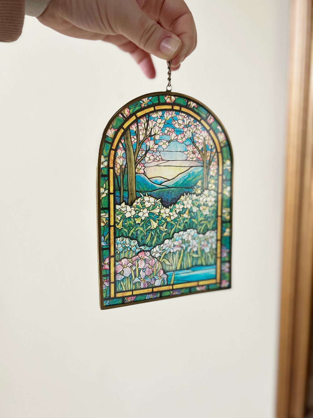 Vintage Spring Mountain Flower Window Sun Catcher - Etsy