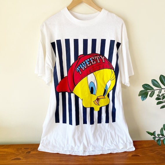 Vintage Looney Tunes Tweety Bird 1990's Beach Cover Oversized T