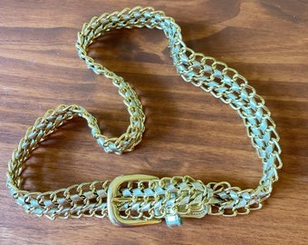 Vintage Women’s Detailed Silver Braided Chain Belt Vintage-Sterling-Silver-Woven-  main image 2