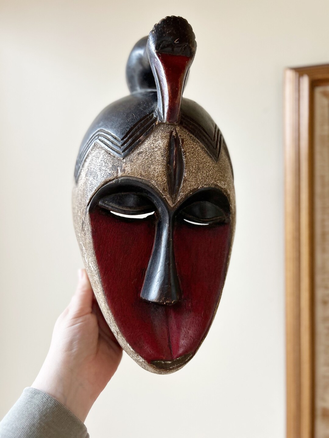 Vintage Wooden African Mask Wall Art Decor Etsy