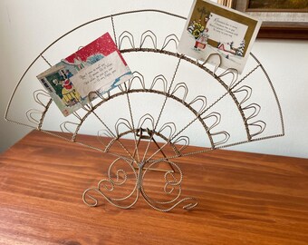 Vintage Gold Fan Card Picture Holder Display