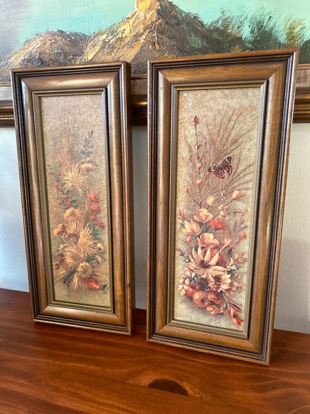 Vintage Framed Butterfly Art Print Wall Decor Set - Etsy