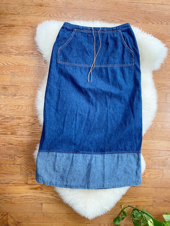 Vintage IVY Denim Long Skirt Womens Size 12