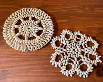 Vintage Shell Trivet Set