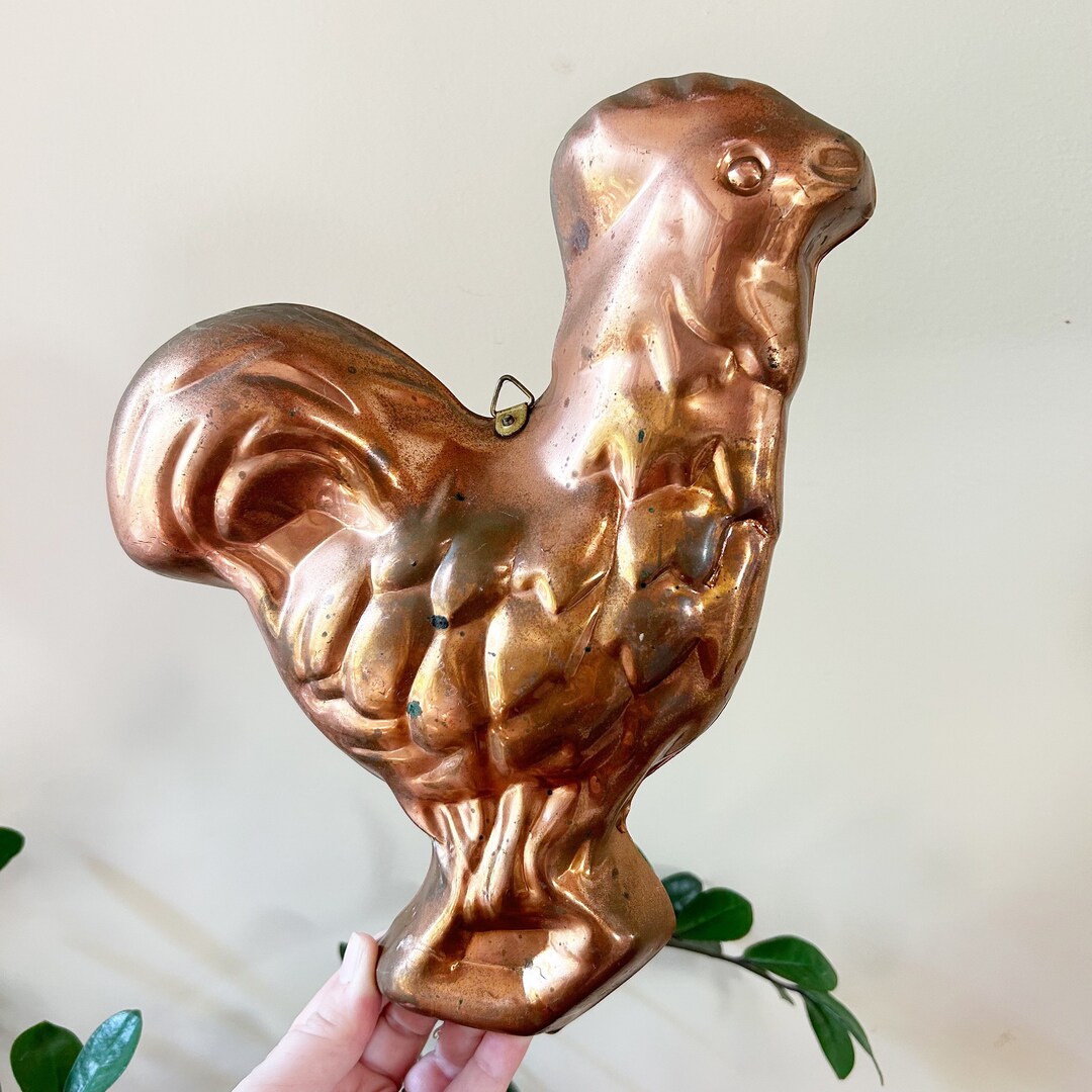 Vintage Copper Chicken Mold Wall Decor Etsy