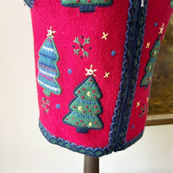Vintage Talbots Wool Christmas Tree Sweater Vest … - image 2