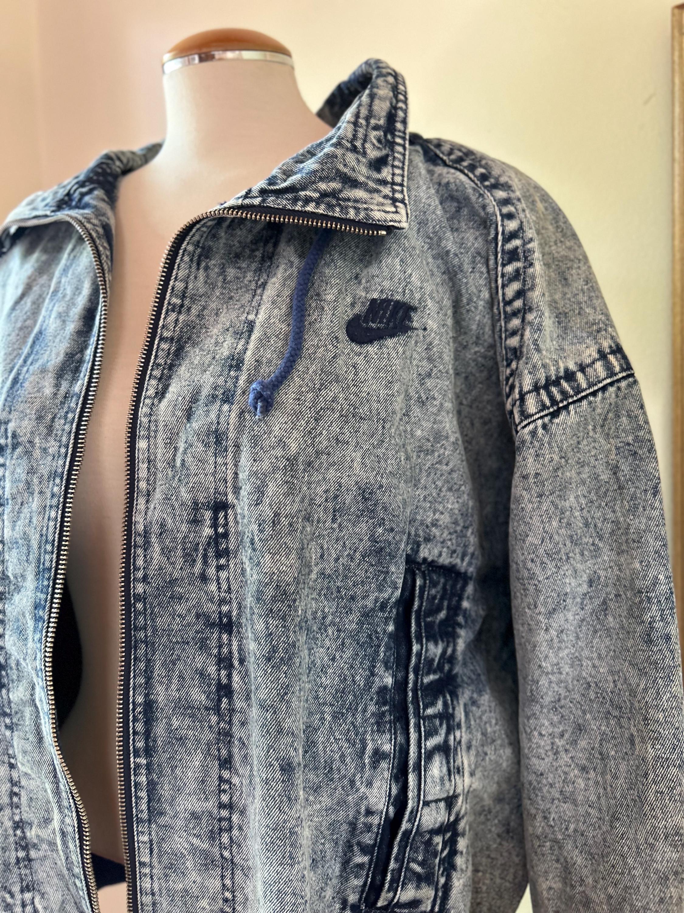 Vintage Nike Denim Jean Denim Jacket Acid Wash Challenge Court