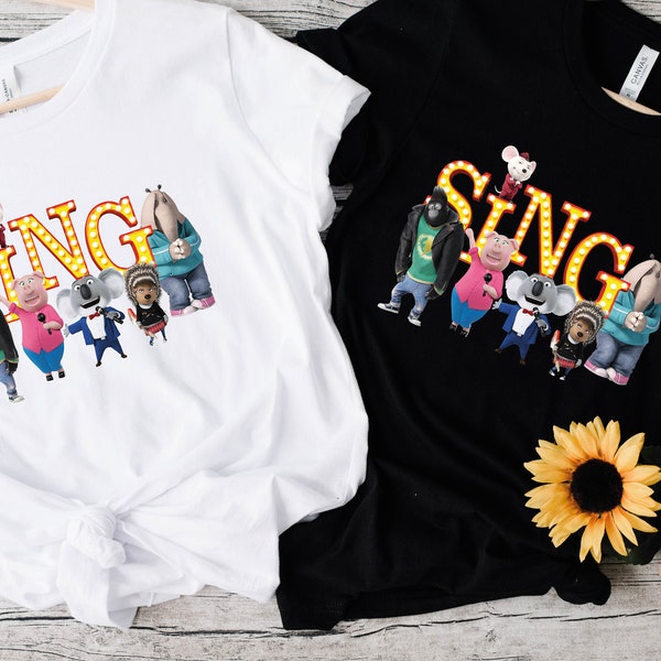Singen Sie Film-Shirt, benutzerdefinierte Singen Film Shirt, Singen Schwein Geburtstag Shirt, Singen Familie Shirt, Singen-Party-Shirt, Geburtstagsjungen und Mädchen, Kinder T-Shirt