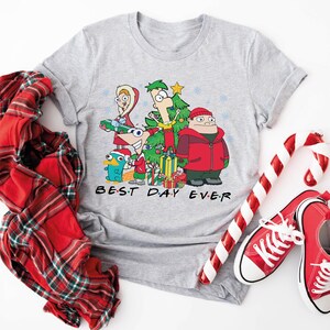 Disney Phineas and Ferb Christmas Lights T-Shirt, Phineas, Ferb, Perry Celebrate Christmas Shirt, Disneyland Christmas Family Matching Tee