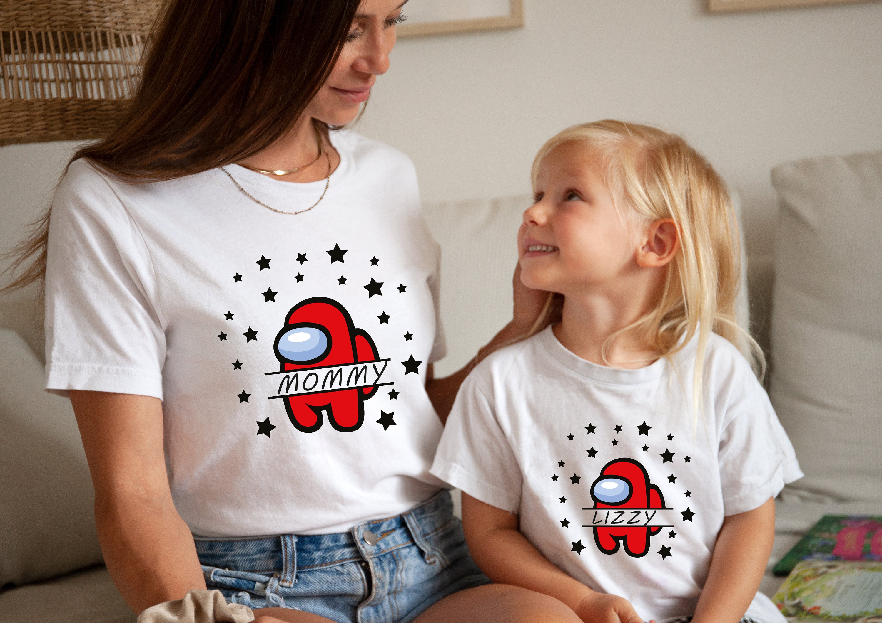 T-shirt Personnalisé Among Us – Enfant Taille M – Noir – Neuf