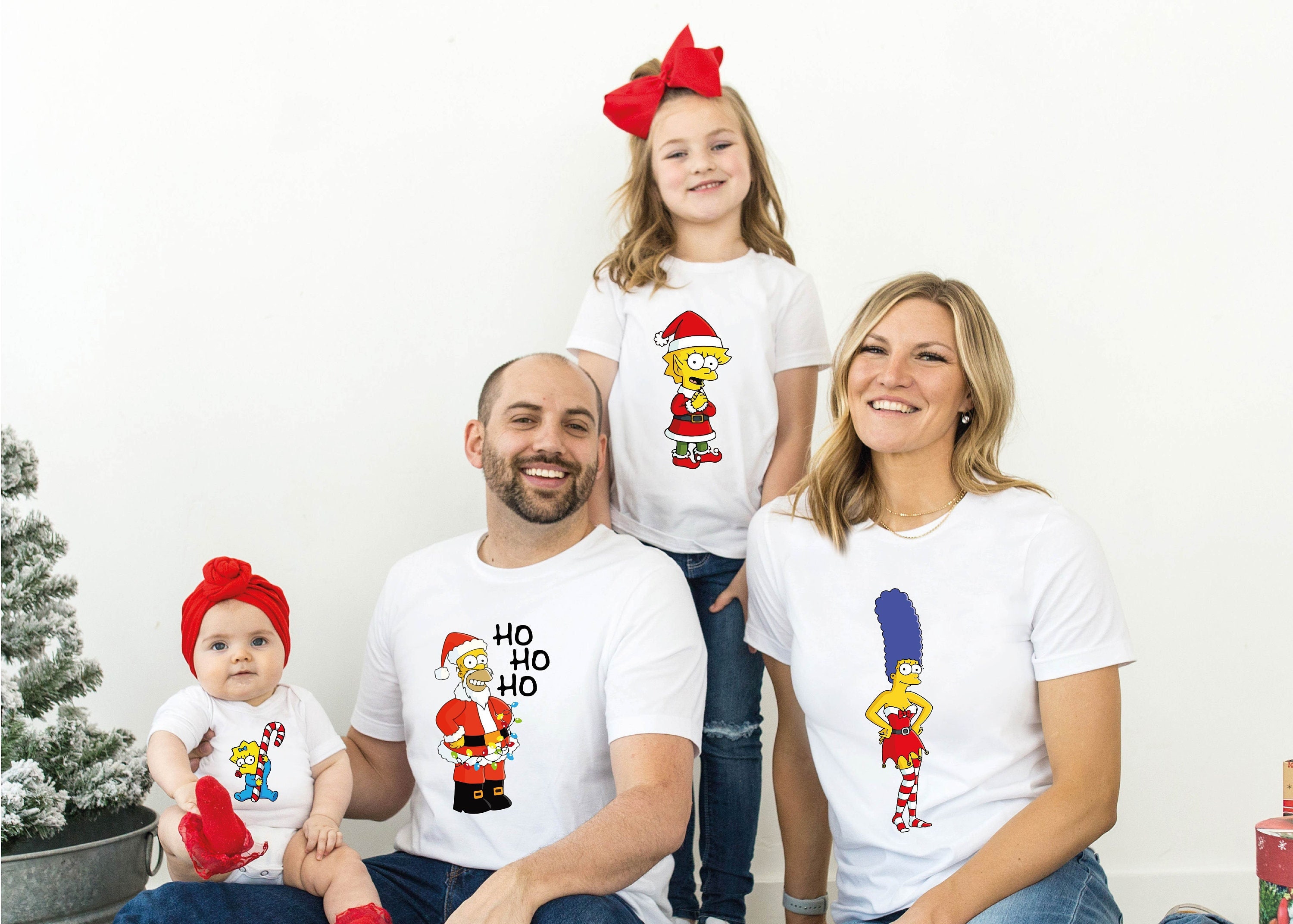 Discover Camiseta Navidad La Familia Simpsons Divertido Lindo para Hombre Mujer