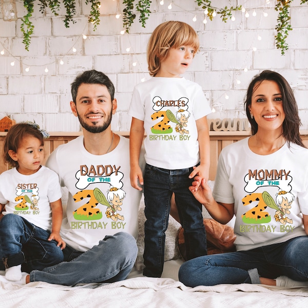 Flintstones Pebbles birthday Girl , Bam Bam Birthday boy Shirt, Family Matching Tee, Disney Birthday shirt, The Flintstones birthday family