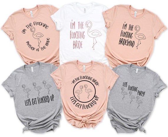 Flamingo Bachelorette Party Shirts - Bride - Bride's Flock Flamingo Bachelorette Party Shirts - Bride - Bride's Flock