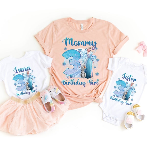 Chemise anniversaire Elsa, chemise anniversaire La Reine des neiges personnalisée Elsa, chemise princesse Disney personnalisée, chemise princesse Disney, famille T-shirts assortis