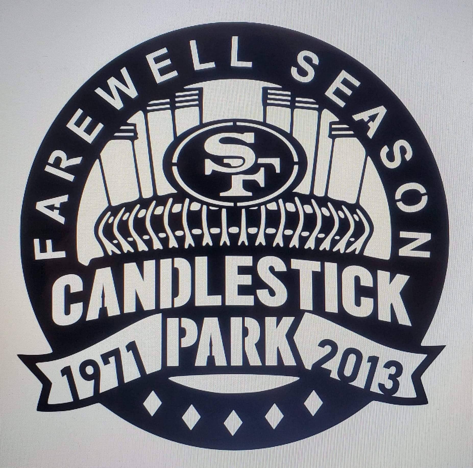 SF 49ers Farewell Season Candlestick Park 1971 to 2013 Metal Art Sign, San  Francisco 49ers Metal Art Sign, SF49ers Metal Art Sign